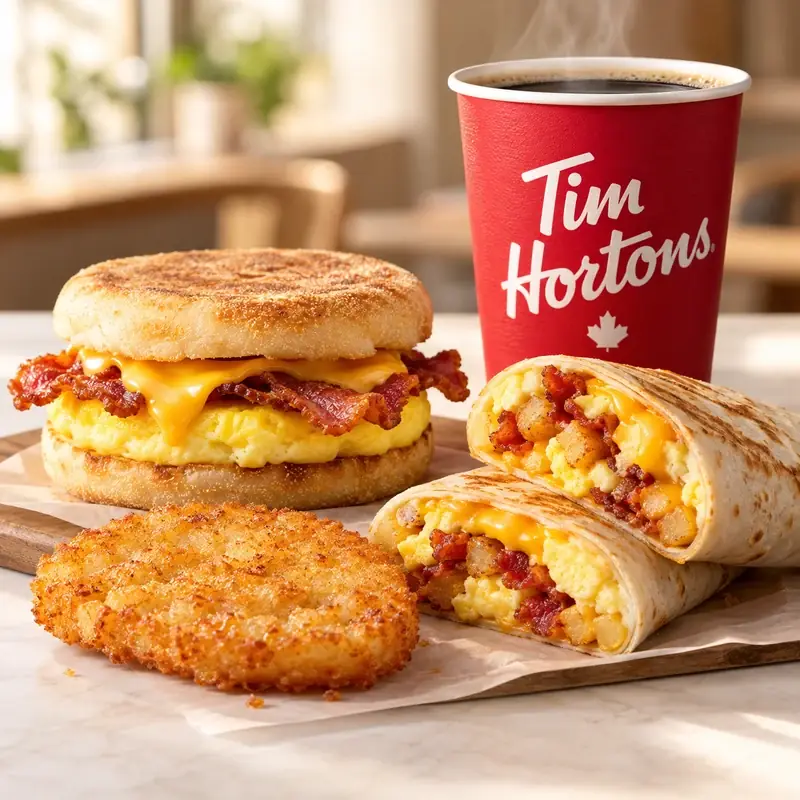 Tim Hortons breakfast — prices and calories in Canada