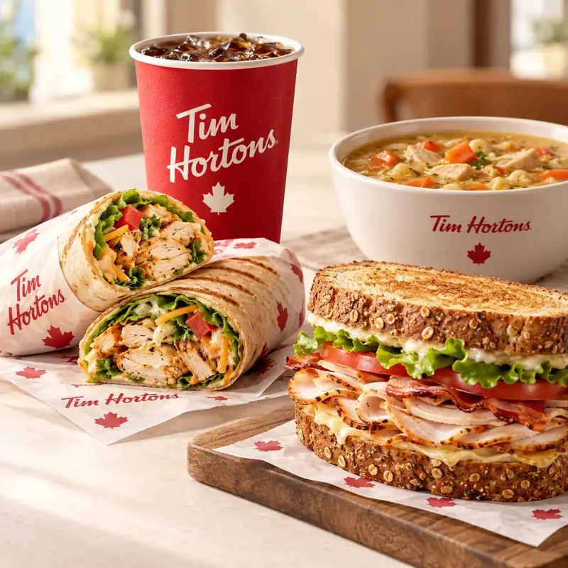 Tim Hortons lunch and dinner — prices and calories in Canada